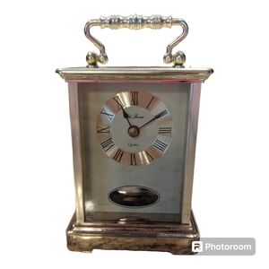 VTG Seth Thomas CHARM No. 243 Mantel Shelf Table Desk Gold Tone Pendulum Clock